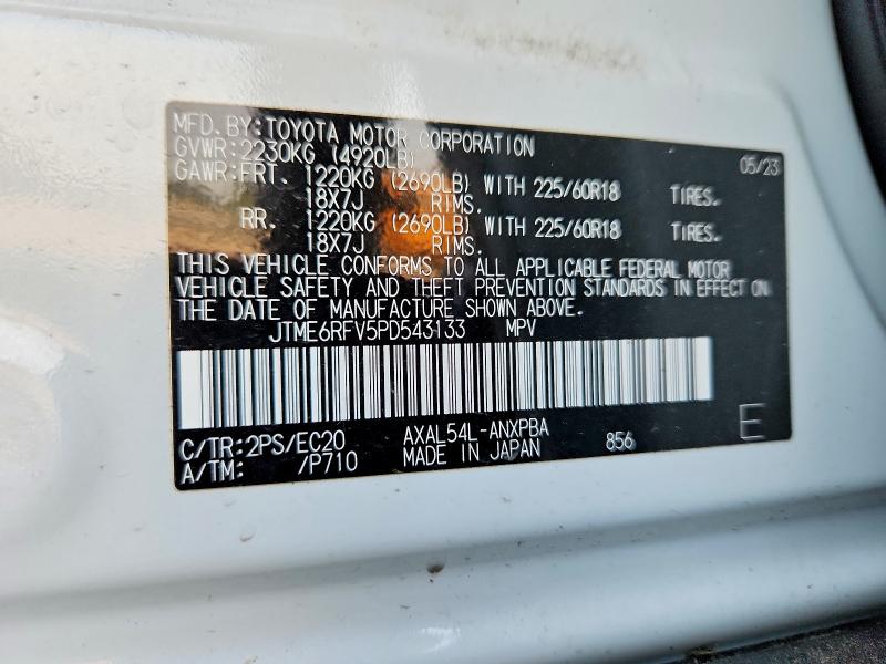 Photo 14 from auction – 2023 TOYOTA RAV4 with VIN JTME6RFV5PD543133