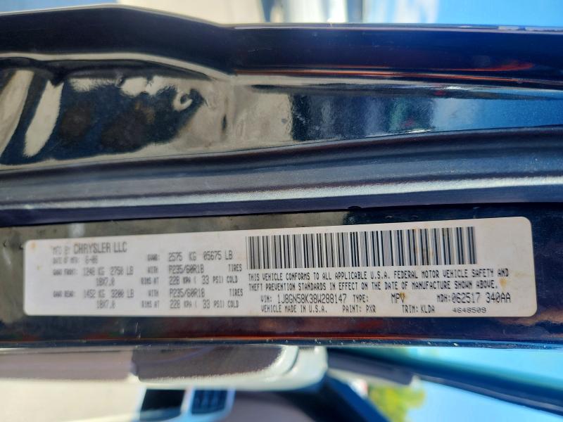 Photo 14 from auction – 2008 JEEP LIBERTY with VIN 1J8GN58K38W288147