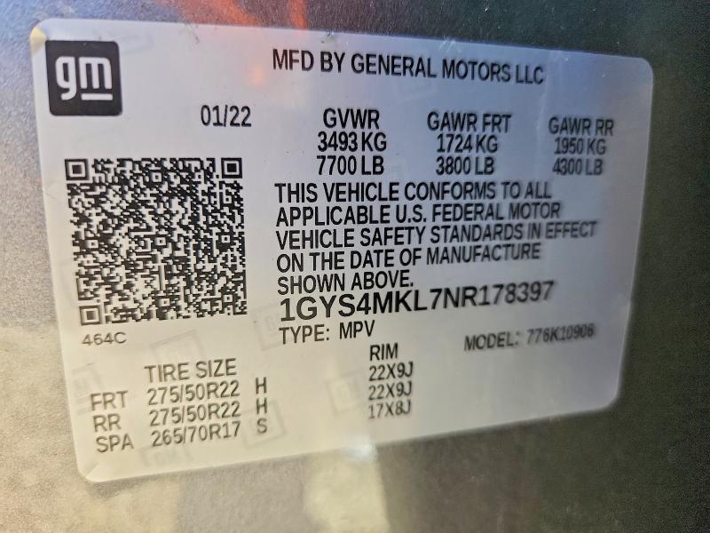 صورة رقم 14 من المزاد - 2022 CADILLAC ESCALADE مع VIN 1GYS4MKL7NR178397