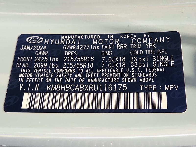 Снимка 14 от търг – 2024 HYUNDAI KONA с VIN KM8HBCABXRU116175