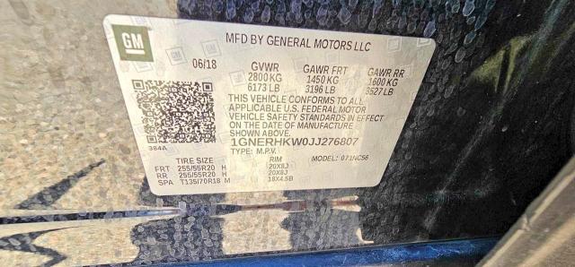 Photo 10 from auction – 2018 CHEVROLET TRAVERSE with VIN 1GNERHKW0JJ276807