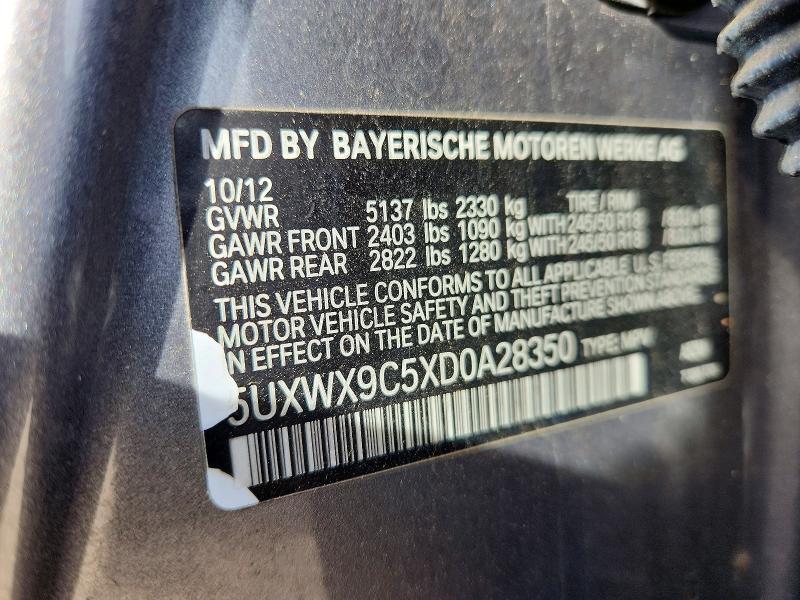 Снимка 14 от търг – 2013 BMW X3 с VIN 5UXWX9C5XD0A28350