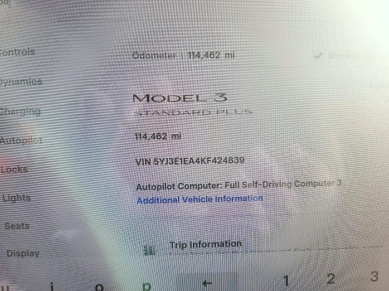Снимка 9 от търг – 2019 TESLA MODEL 3 с VIN 5YJ3E1EA4KF424839