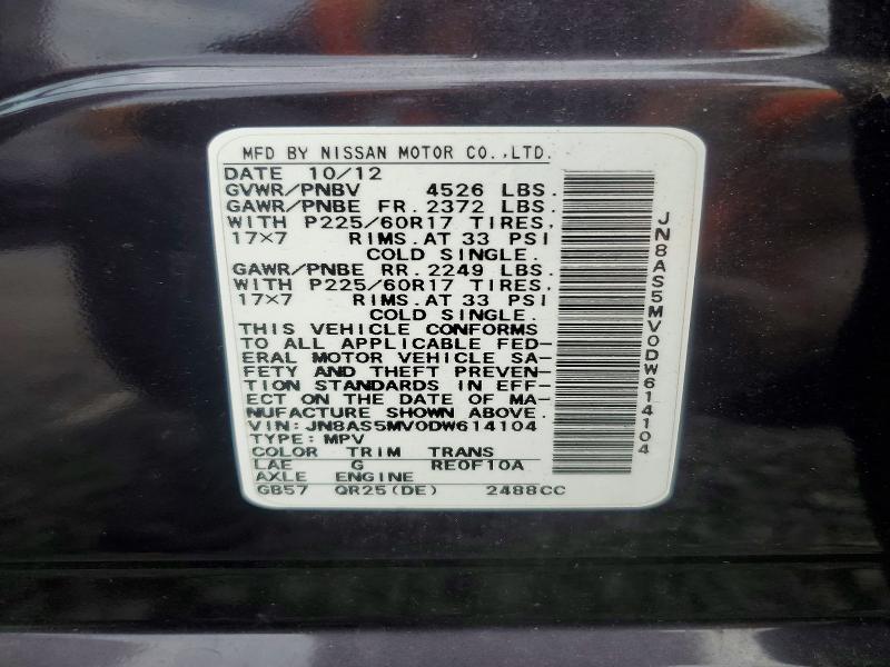 Снимка 14 от търг – 2013 NISSAN ROGUE с VIN JN8AS5MV0DW614104