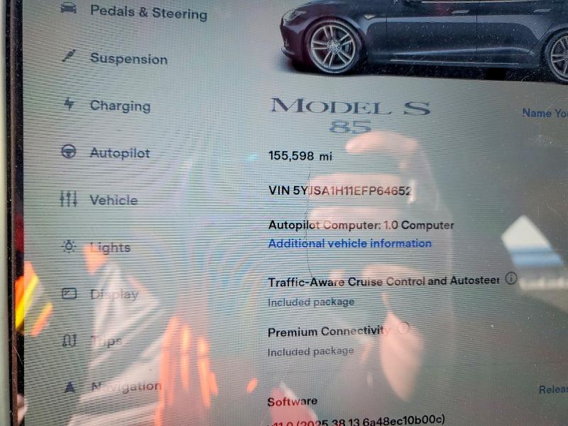 Photo 9 from auction – 2014 TESLA MODEL S with VIN 5YJSA1H11EFP64652