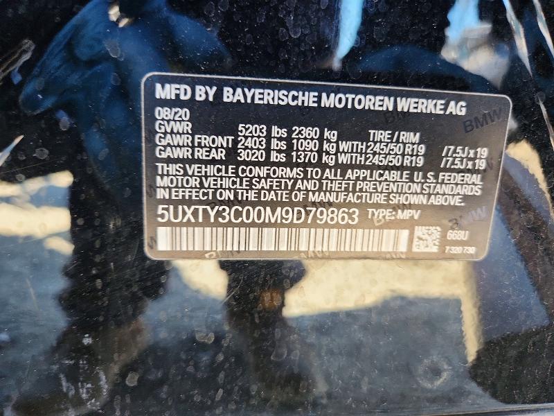 Снимка 14 от търг – 2021 BMW X3 с VIN 5UXTY3C00M9D79863