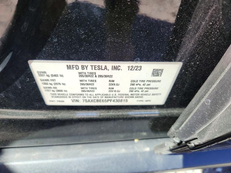 Снимка 14 от търг – 2023 TESLA MODEL X с VIN 7SAXCBE65PF430815