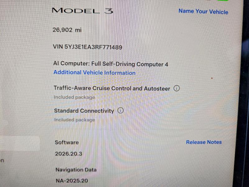 Снимка 9 от търг – 2024 TESLA MODEL 3 с VIN 5YJ3E1EA3RF771489