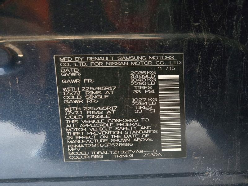 Photo 14 from auction – 2016 NISSAN ROGUE with VIN KNMAT2MT6GP626696