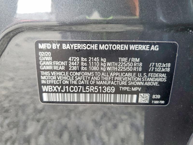 Photo 14 from auction – 2020 BMW X2 with VIN WBXYJ1C07L5R51369
