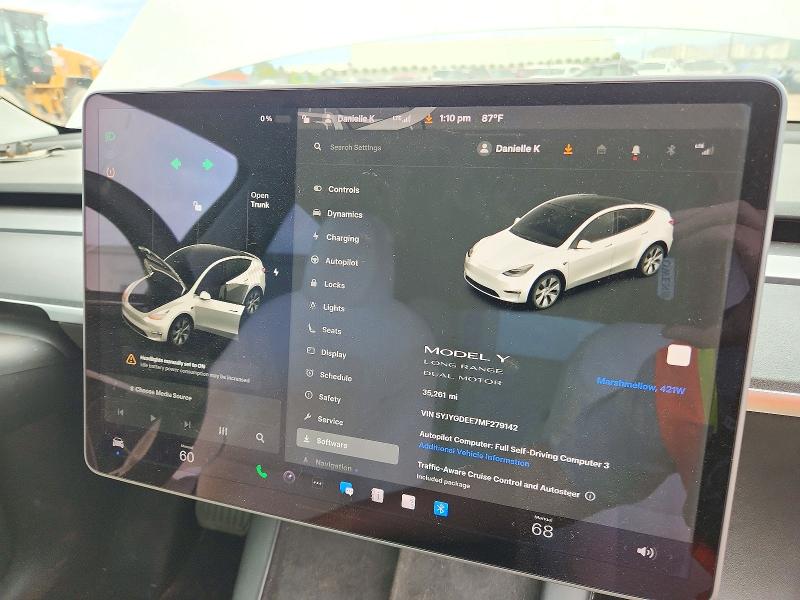 Снимка 9 от търг – 2021 TESLA MODEL Y с VIN 5YJYGDEE7MF279142