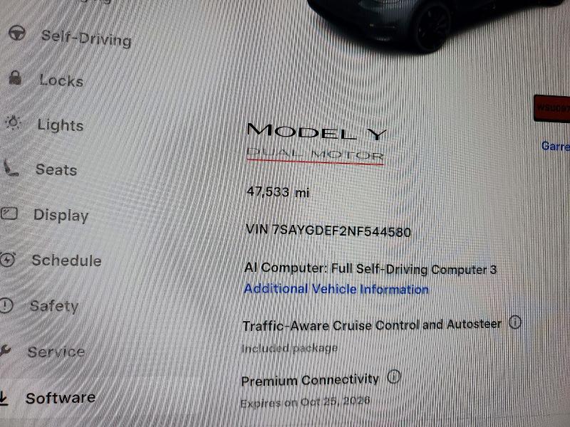 Photo 9 from auction – 2022 TESLA MODEL Y with VIN 7SAYGDEF2NF544580