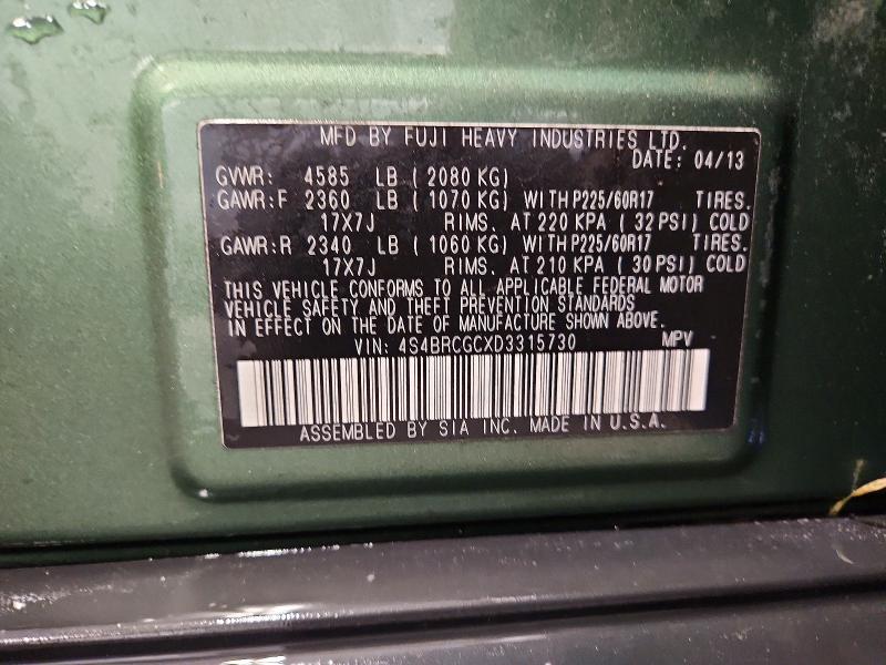 Снимка 14 от търг – 2013 SUBARU OUTBACK с VIN 4S4BRCGCXD3315730