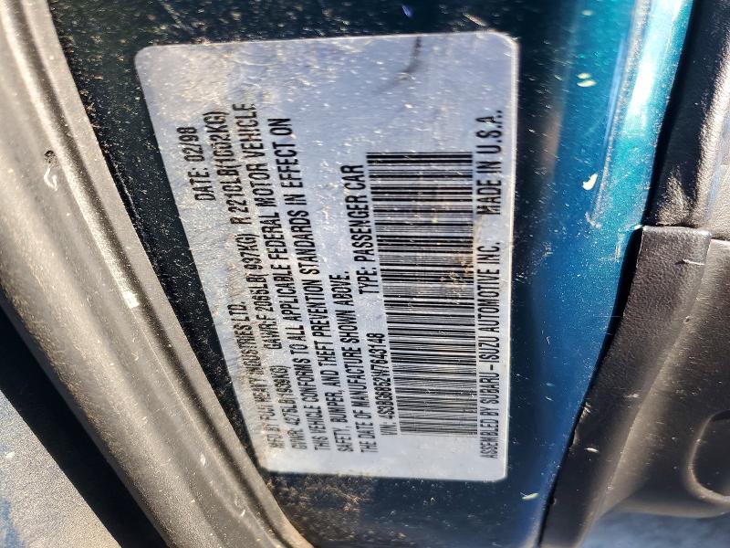 Снимка 14 от търг – 1998 SUBARU LEGACY с VIN 4S3BG6852W7643148