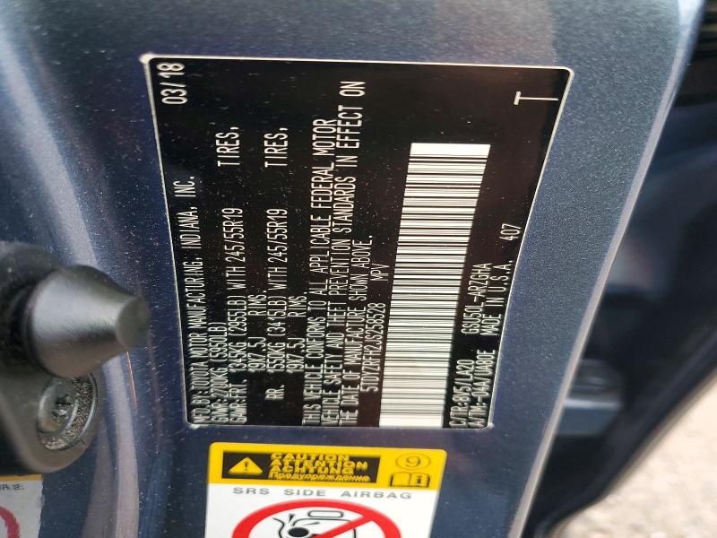 Photo 14 from auction – 2018 TOYOTA HIGHLANDER with VIN 5TDYZRFH2JS258528