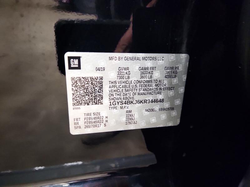 Photo 14 from auction – 2019 CADILLAC ESCALADE with VIN 1GYS4BKJ6KR344648
