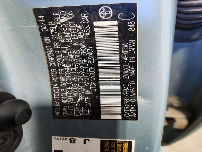 Zdjęcie 14 z aukcji – 2014 TOYOTA PRIUS z VIN JTDKN3DU0E1822405