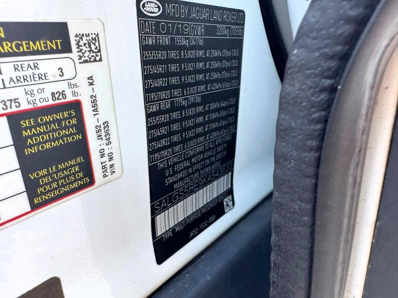Foto 10 de la subasta – 2019 LAND ROVER RANGE ROVER con VIN SALGS5RE9KA543633