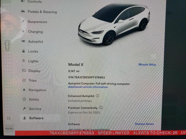 Photo 9 from auction – 2023 TESLA MODEL X with VIN 7SAXCBE58PF378863