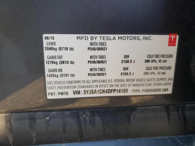 Photo 14 from auction – 2013 TESLA MODEL S with VIN 5YJSA1CN4DFP14109