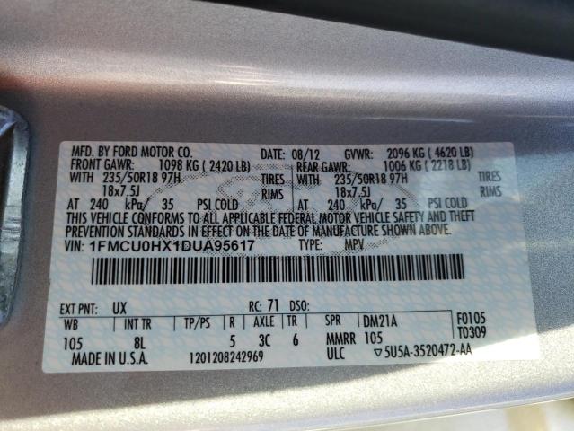 Photo 14 from auction – 2013 FORD ESCAPE SEL with VIN 1FMCU0HX1DUA95617