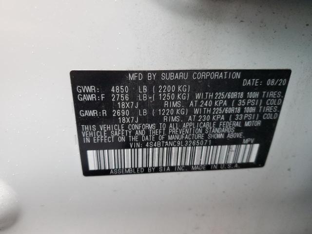 Photo 14 from auction – 2020 SUBARU OUTBACK with VIN 4S4BTANC9L3265071