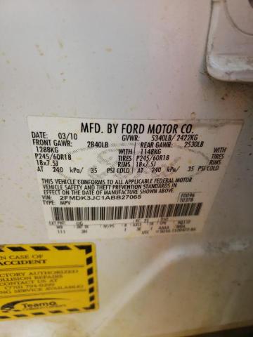 Photo 14 from auction – 2010 FORD EDGE SEL with VIN 2FMDK3JC1ABB27065