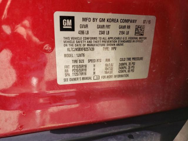 Photo 14 from auction – 2015 CHEVROLET TRAX LTZ with VIN KL7CJNSBXFB257439