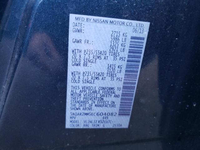 Photo 14 from auction – 2014 NISSAN PATHFINDER with VIN 5N1AR2MM5EC604082