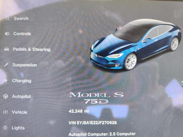 Photo 8 from auction – 2018 TESLA MODEL S with VIN 5YJSA1E22JF270629