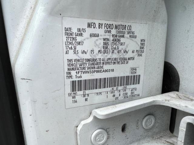 Photo 10 from auction – 2006 FORD F350 SUPER with VIN 1FTWW33P86EA90318