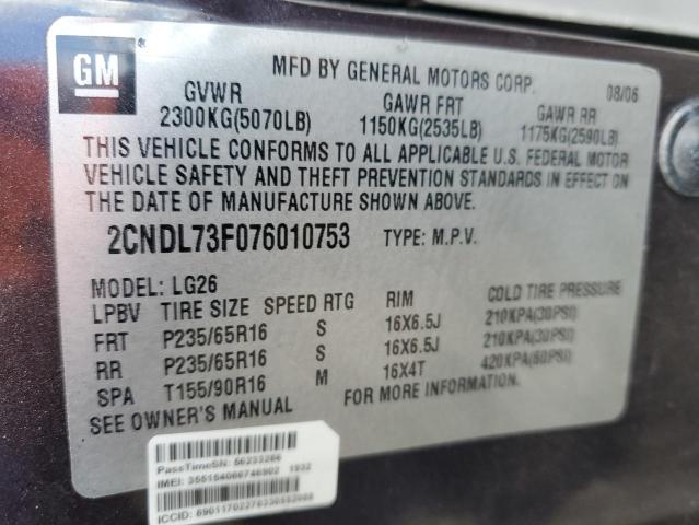 Photo 14 from auction – 2007 CHEVROLET EQUINOX LT with VIN 2CNDL73F076010753
