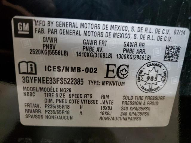 Photo 14 from auction – 2015 CADILLAC SRX LUXURY with VIN 3GYFNEE33FS522385