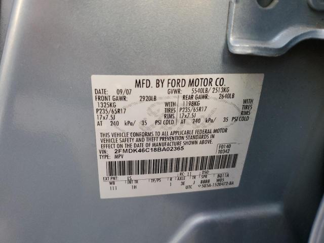Photo 14 from auction – 2008 FORD EDGE SE with VIN 2FMDK46C18BA02365