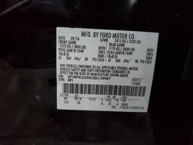 Photo 14 from auction – 2016 FORD EDGE SE with VIN 2FMPK3G95GBC39997