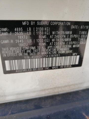 Photo 14 from auction – 2019 SUBARU OUTBACK TO with VIN 4S4BSATC5K3392601