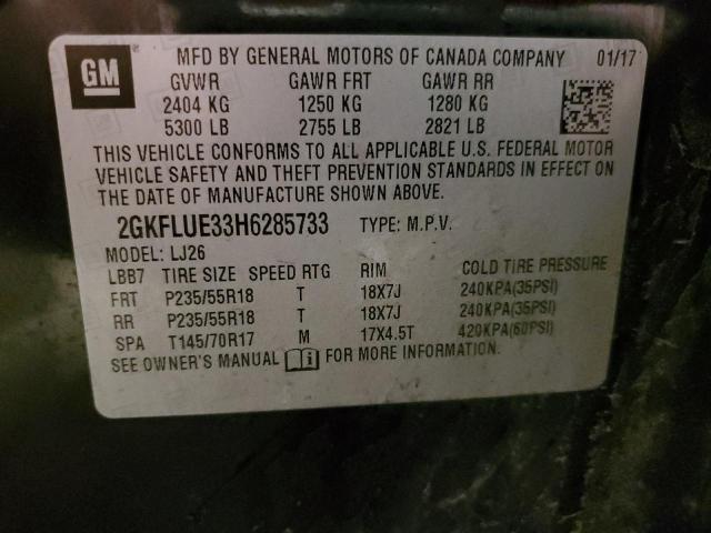 Photo 14 from auction – 2017 GMC TERRAIN SL with VIN 2GKFLUE33H6285733