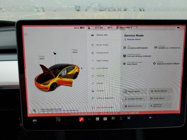 Photo 9 from auction – 2021 TESLA MODEL 3 with VIN 5YJ3E1EA3MF858639
