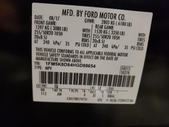 Фото 14 с аукциона – 2017 FORD EXPLORER X с VIN 1FM5K8D84HGD88654