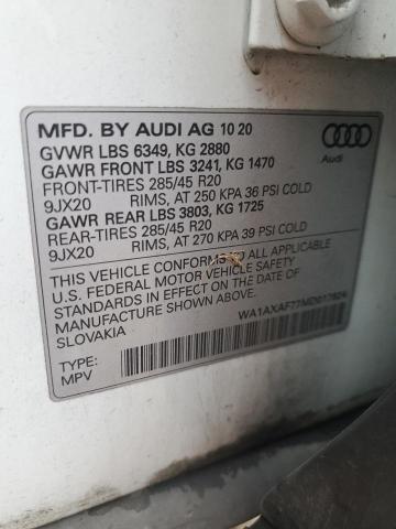 Photo 14 from auction – 2021 AUDI Q7 PREMIUM with VIN WA1AXAF77MD017624
