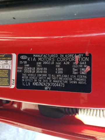Photo 14 from auction – 2019 KIA SOUL with VIN KNDJN2A21K7004473