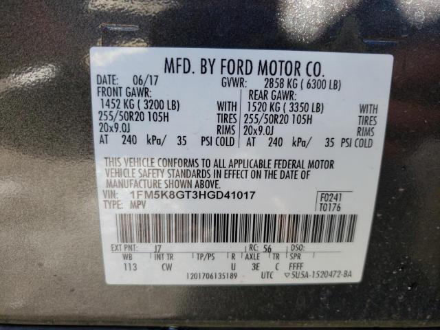 Photo 14 from auction – 2017 FORD EXPLORER S with VIN 1FM5K8GT3HGD41017