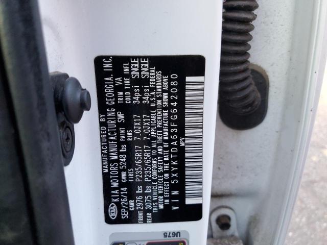 Photo 14 from auction – 2015 KIA SORENTO LX with VIN 5XYKTDA63FG642080