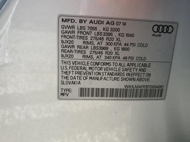 Photo 14 from auction – 2015 AUDI Q7 TDI PRE with VIN WA1LMAFE5FD004261