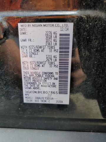 Photo 14 from auction – 2015 NISSAN ROGUE S with VIN 5N1AT2ML8FC807865