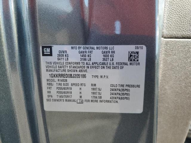 Photo 14 from auction – 2011 GMC ACADIA SLT with VIN 1GKKRRED0BJ205186
