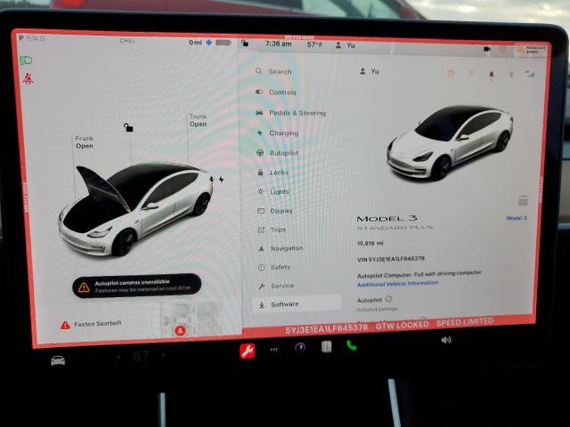 Photo 9 from auction – 2020 TESLA MODEL 3 with VIN 5YJ3E1EA1LF645378