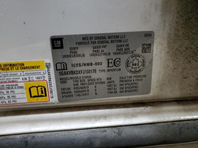 Photo 14 from auction – 2015 BUICK ENCLAVE with VIN 5GAKVBKDXFJ100178