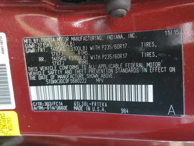 Photo 14 from auction – 2015 TOYOTA SIENNA LE with VIN 5TDKK3DC9FS680222
