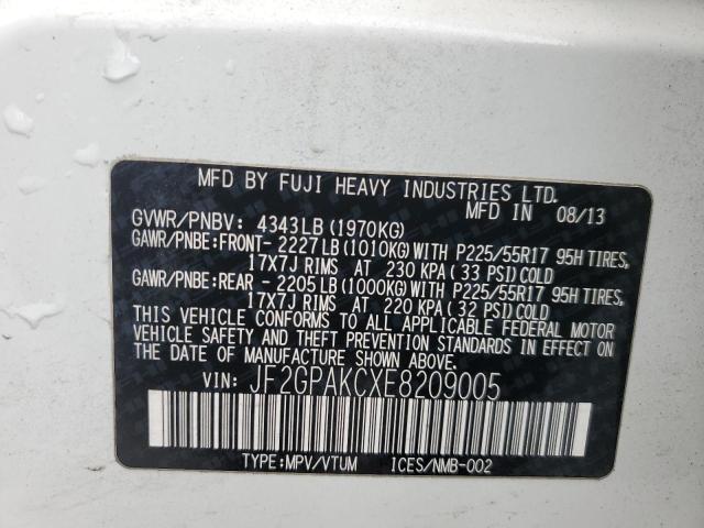 Photo 14 from auction – 2014 SUBARU XV CROSSTR with VIN JF2GPAKCXE8209005